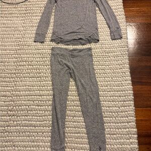 Cuddl Duds SoftKnit Heather Gray Lounge Top